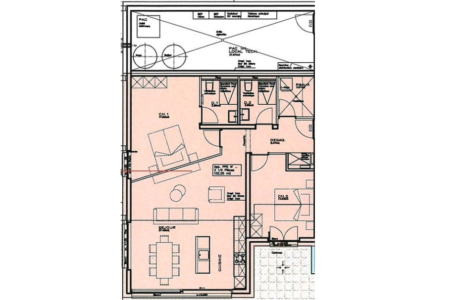 Plan appartement R0A1 – RDC bâtiment A