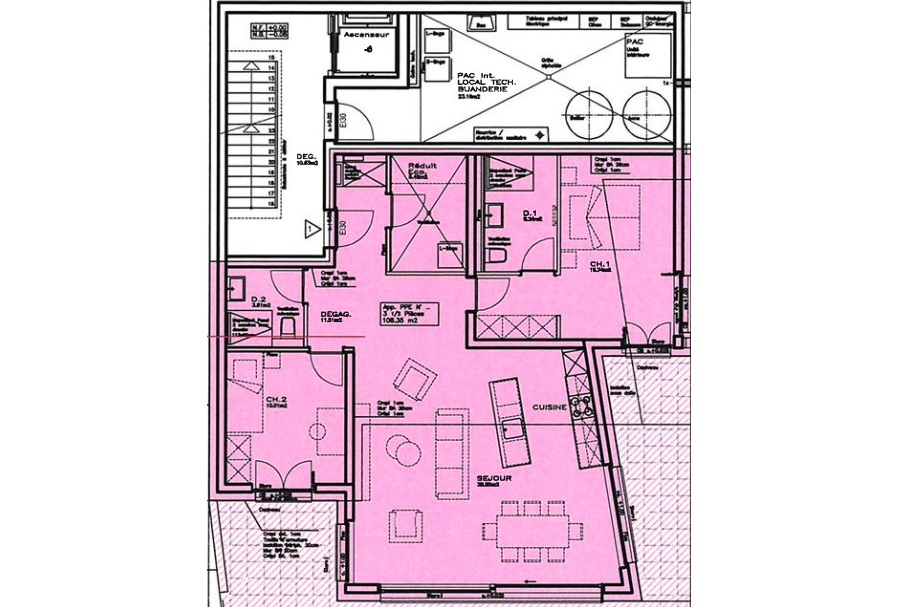 Plan appartement R0B – RDC bâtiment B