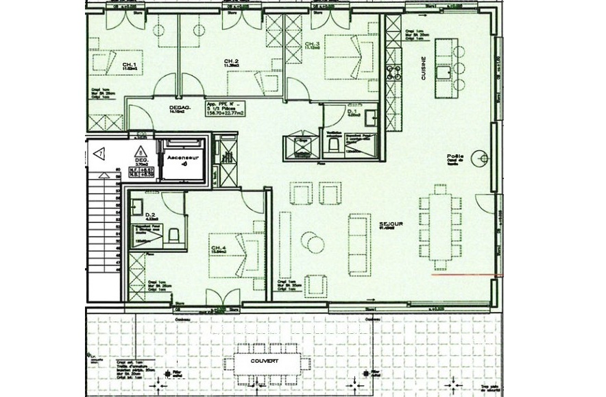 Plan appartement R3A2 – R+3 bâtiment A